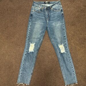 Denim ankle jeans